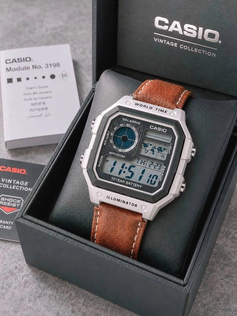 Casio Vintage Analog-Digital Silver Tone 2