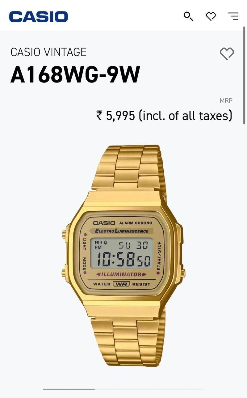 Casio Vintage Digital Gold 2
