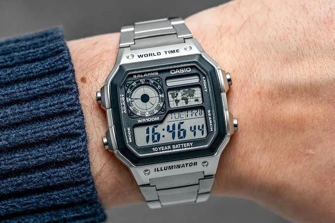 Casio Youth AE-1200WHL Silver Digital 1