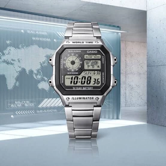 Casio Youth AE-1200WHL Silver Digital 2