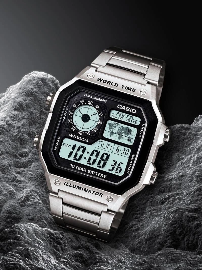 Casio Youth AE-1200WHL Silver Digital 4