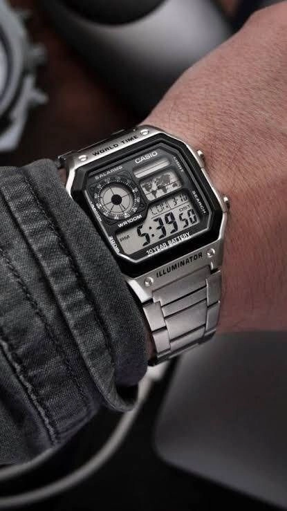 Casio Youth AE-1200WHL Silver Digital 5