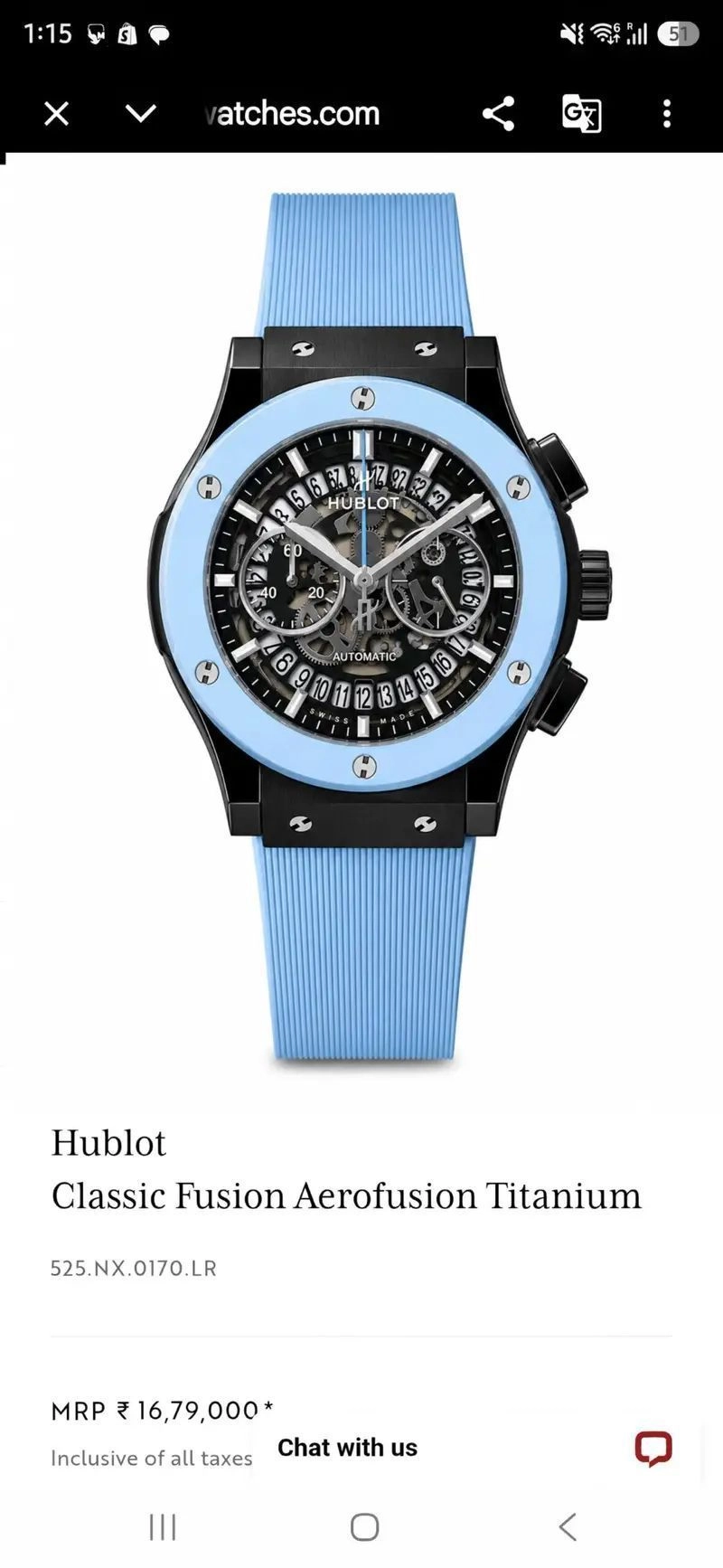 Hublot Big Bang Skeleton Sky Blue Edition 2