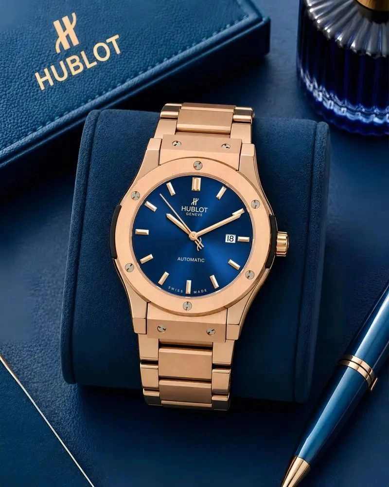 Hublot Classic Fusion Blue Rose Gold 1