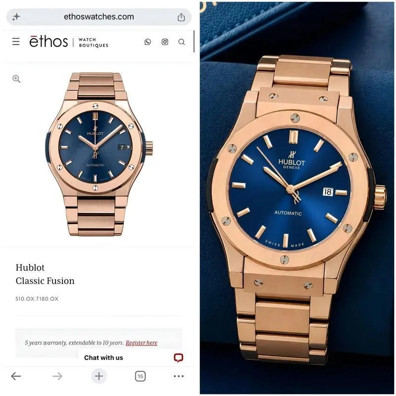 Hublot Classic Fusion Blue Rose Gold 2