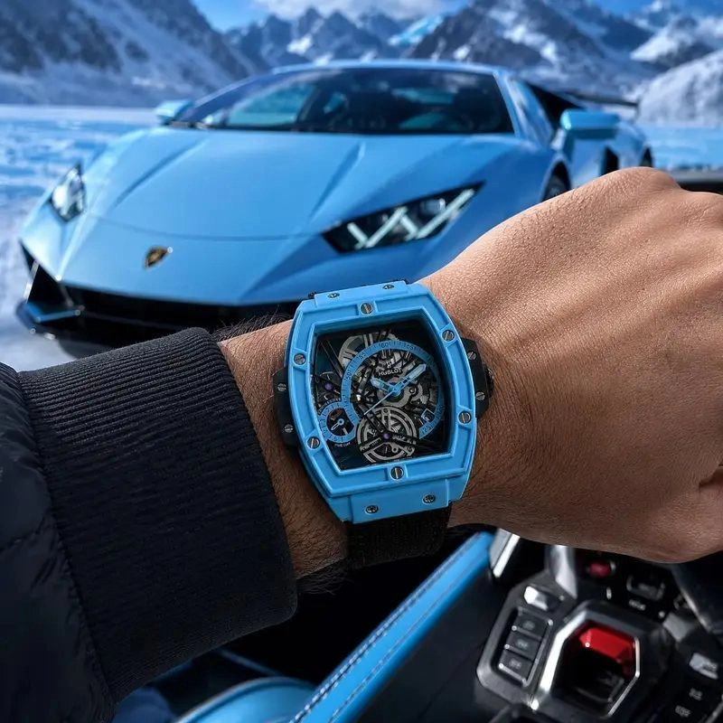 Hublot Skeleton Black Blue Dial 1