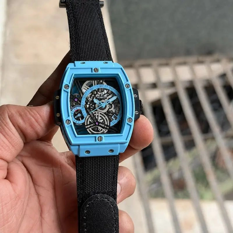 Hublot Skeleton Black Blue Dial 2