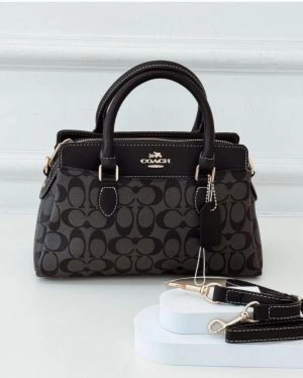 Coac Darcie Carryall Signature Canvas with Brown & Black color scheme With OG Dubble Box Dust Cover 5168 1
