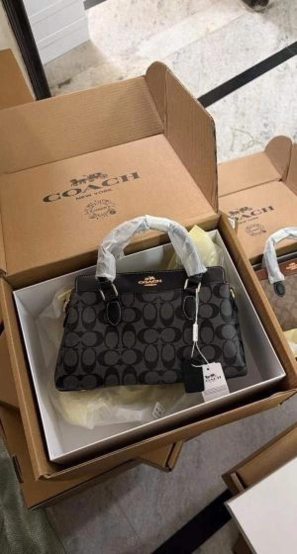 Coac Darcie Carryall Signature Canvas with Brown & Black color scheme With OG Dubble Box Dust Cover 5168 2