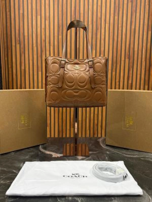 Coac Maggie Pebbled Leather Top Handle Crossbody Bag With Magnetic Box Including 5058 2