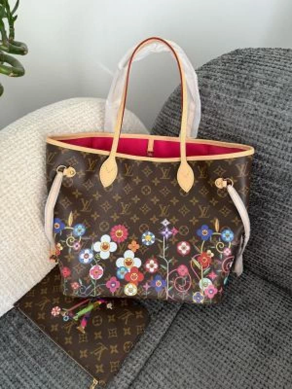 LOUI VUITTON LV X TAKASHI MURAKAMI NEVERFUL HANDBAG WITH BOX 6671 3