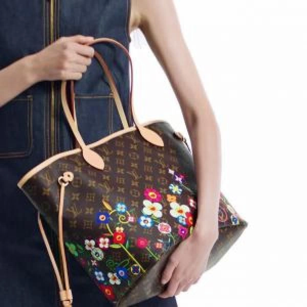 LOUI VUITTON LV X TAKASHI MURAKAMI NEVERFUL HANDBAG WITH BOX 6671 4
