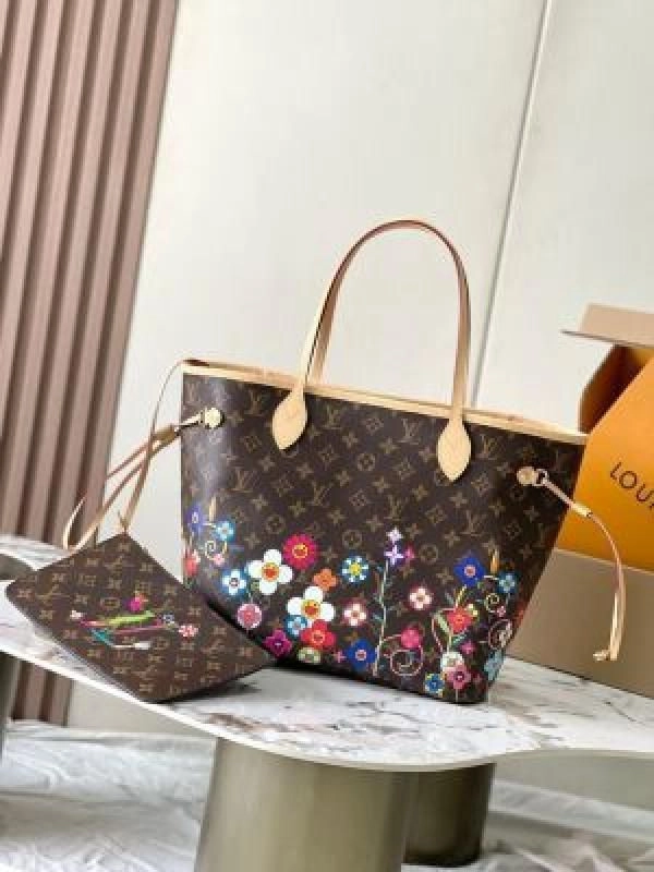 LOUI VUITTON LV X TAKASHI MURAKAMI NEVERFUL HANDBAG WITH BOX 6671 5