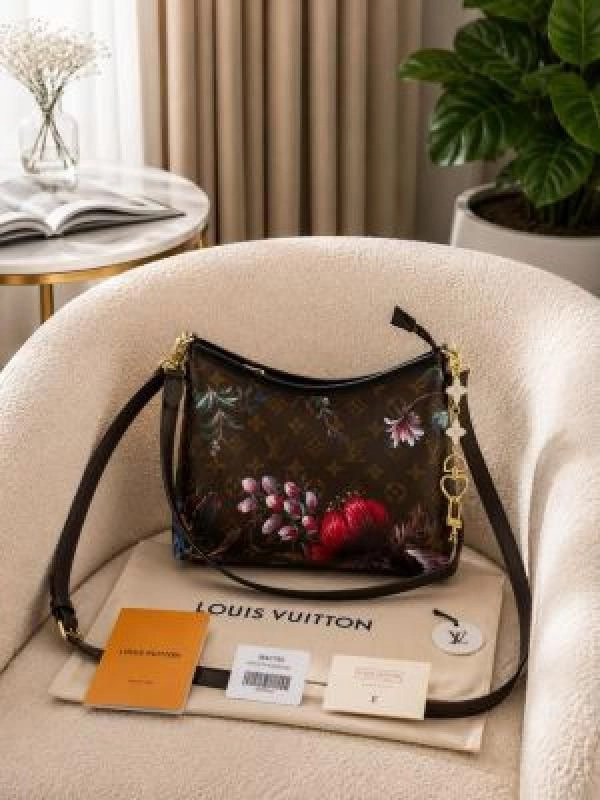 LOUI VUITTON LV HOBO WITH FLOWER CHARM WITH BOX 6654 1