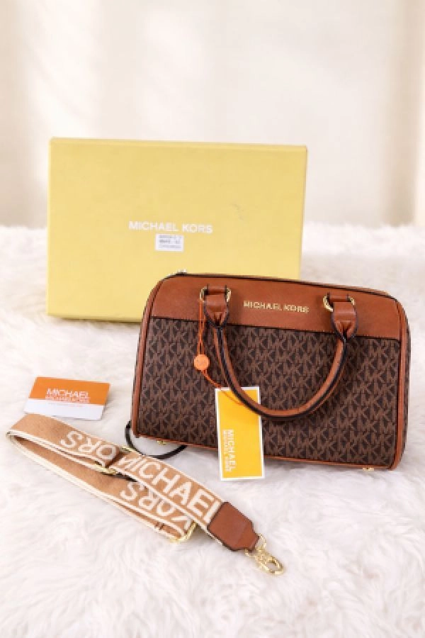 MICHAEL KOR BOSTON HANDBAG WITH OG BOX AND DUST BAG PREMIUM QUALITY (BIEGE BROWN) 6062 1