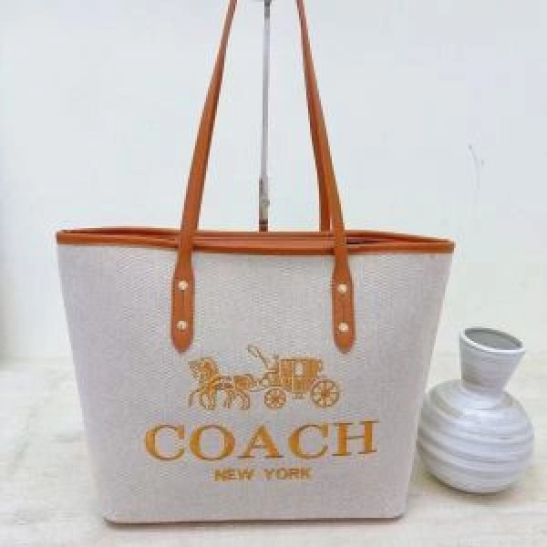 Coac voyager jet set print tote bag with dust bag 5508 1