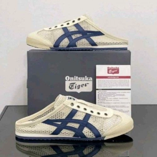 onitssukkaa tiger Mexico 66 Sabot Half Cut Cream Navy 2