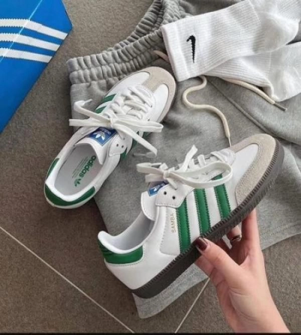 Adidaass Samba White Green Fix 2