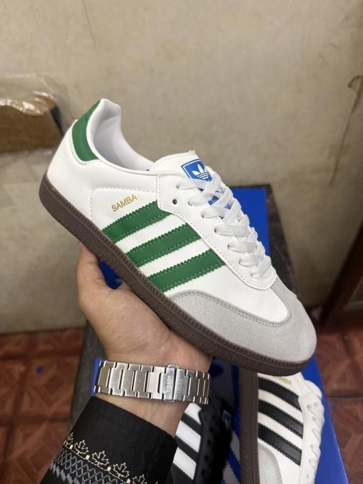 Adidaass Samba White Green Fix 3