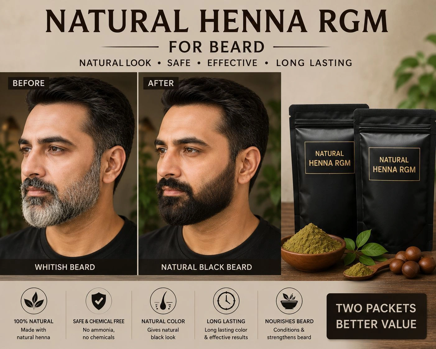 Natural heena  for beard -get natural look 3