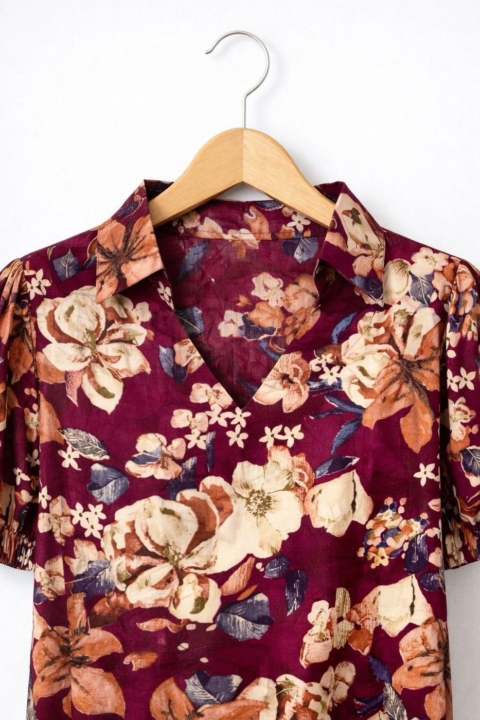 Maroon Floral Maxi Dress 3
