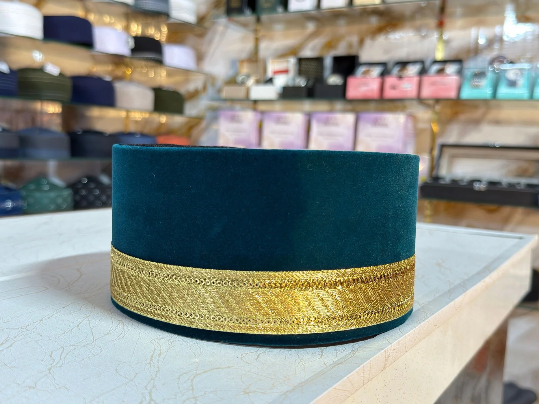 Premium VELVET Cap (Teal Green)