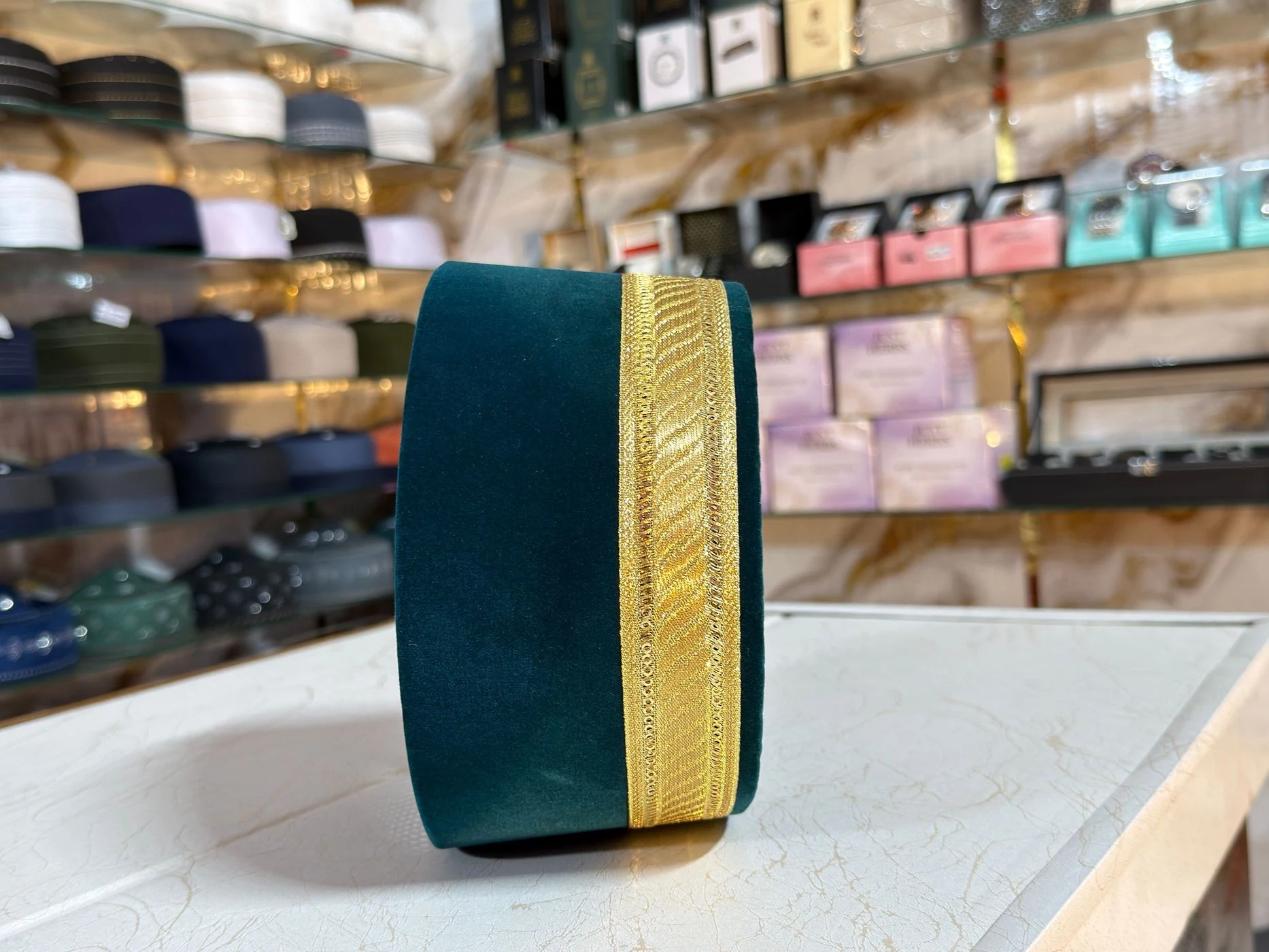 Premium VELVET Cap (Teal Green)
