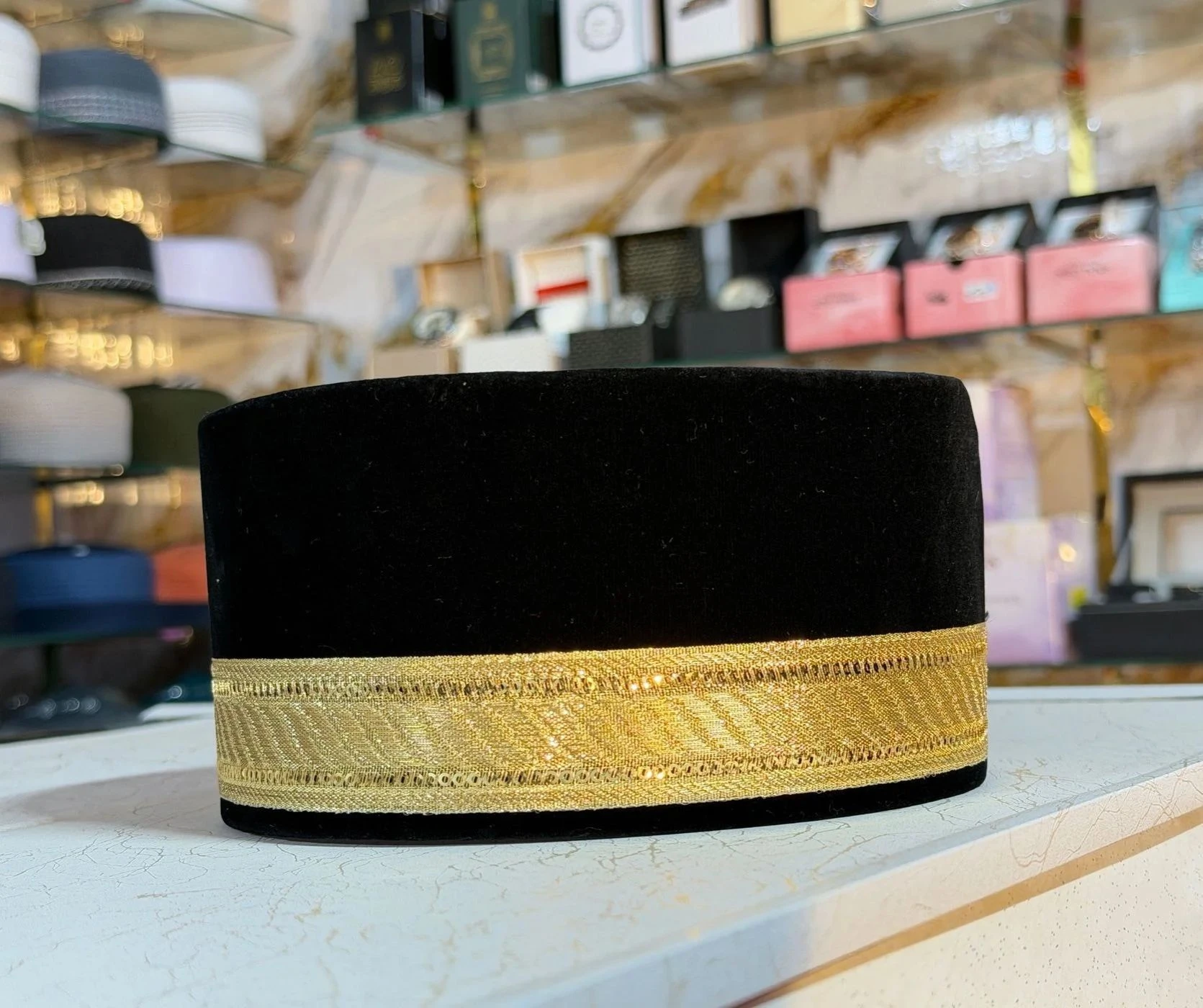 Premium Velevet Cap (Black) 1