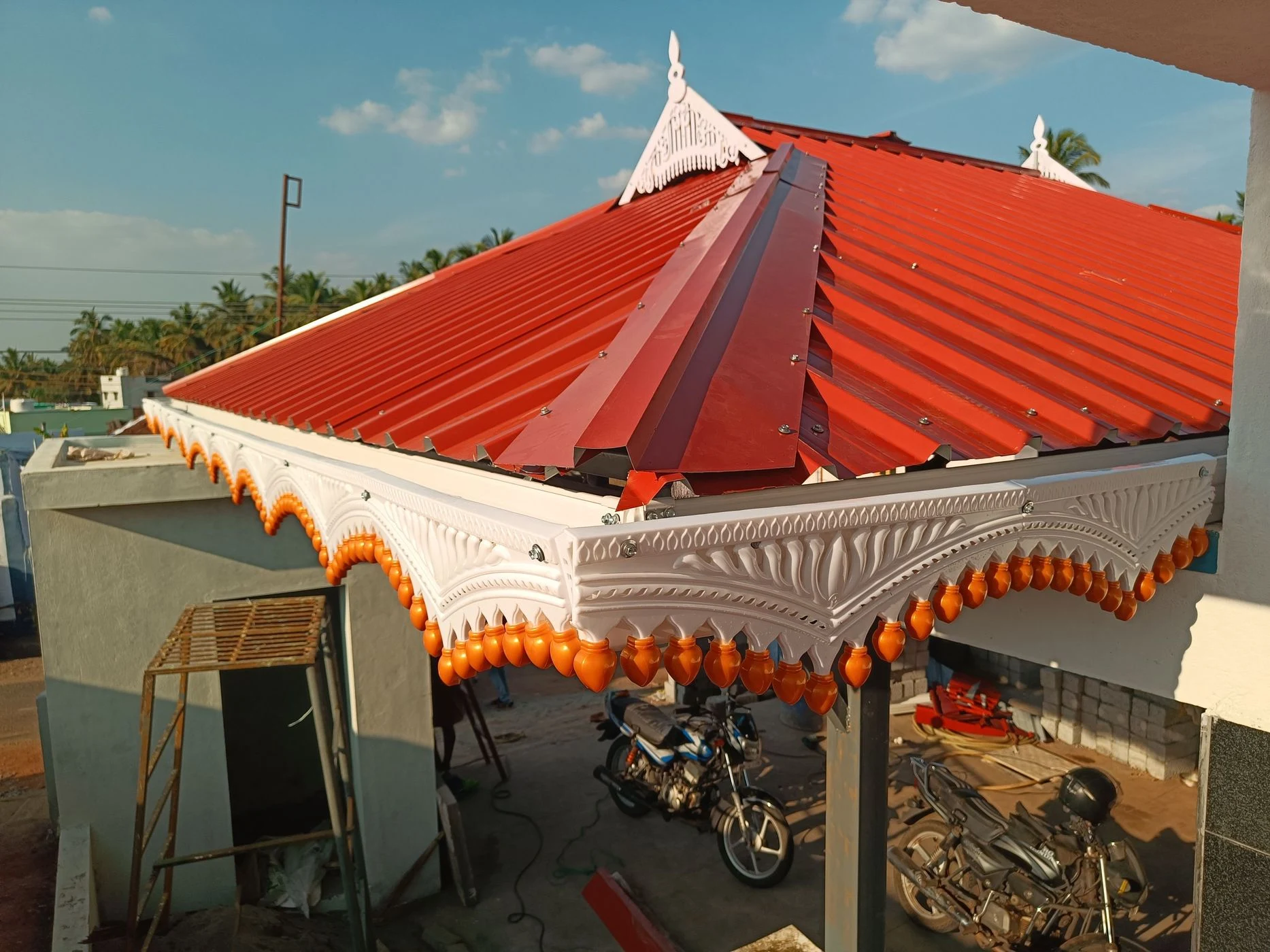 Metal colour sheet roof