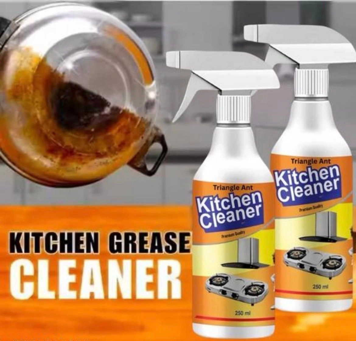 Kitchen Oil & Grease stain cleaner 1