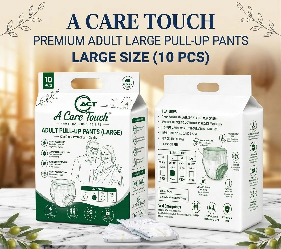 A Care Touch Adult Pull-Up Diapers Large – Pants Style, High Absorbency Disposable Incontinence Underwear for Men & Women (Pack of 10)