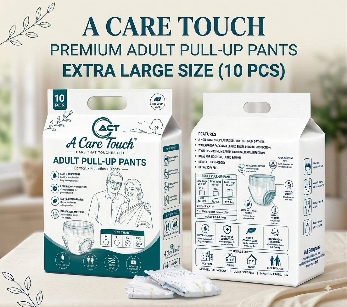 A Care Touch Adult Pull-Up Diapers XL (Extra Large) – Pants Style, High Absorbency Disposable Incontinence Underwear for Men & Women (Pack of 10)