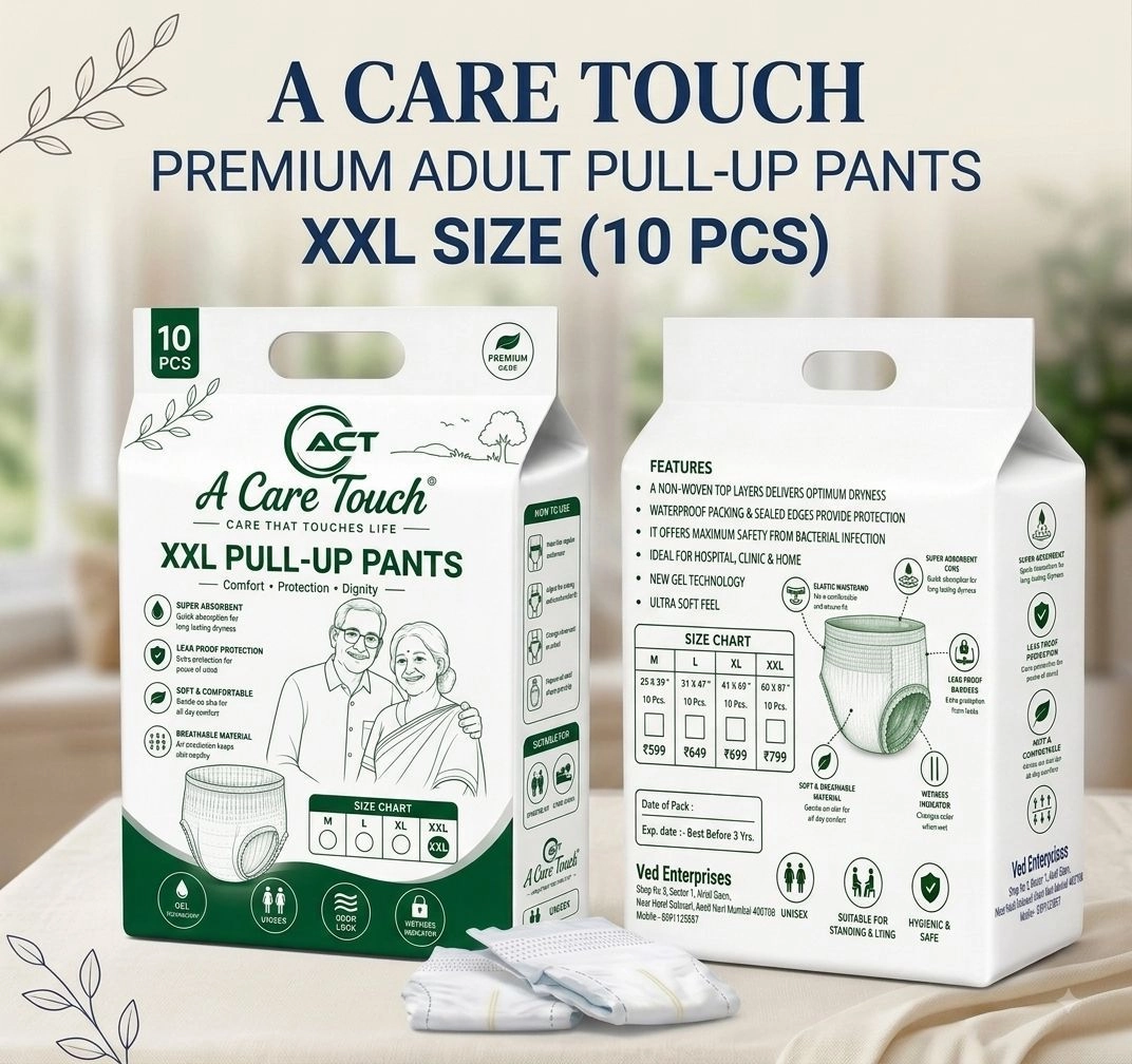 A Care Touch Adult Pull-Up Diapers XXL (2XL) – Pants Style, High Absorbency Disposable Incontinence Underwear for Men & Women (Pack of 10)