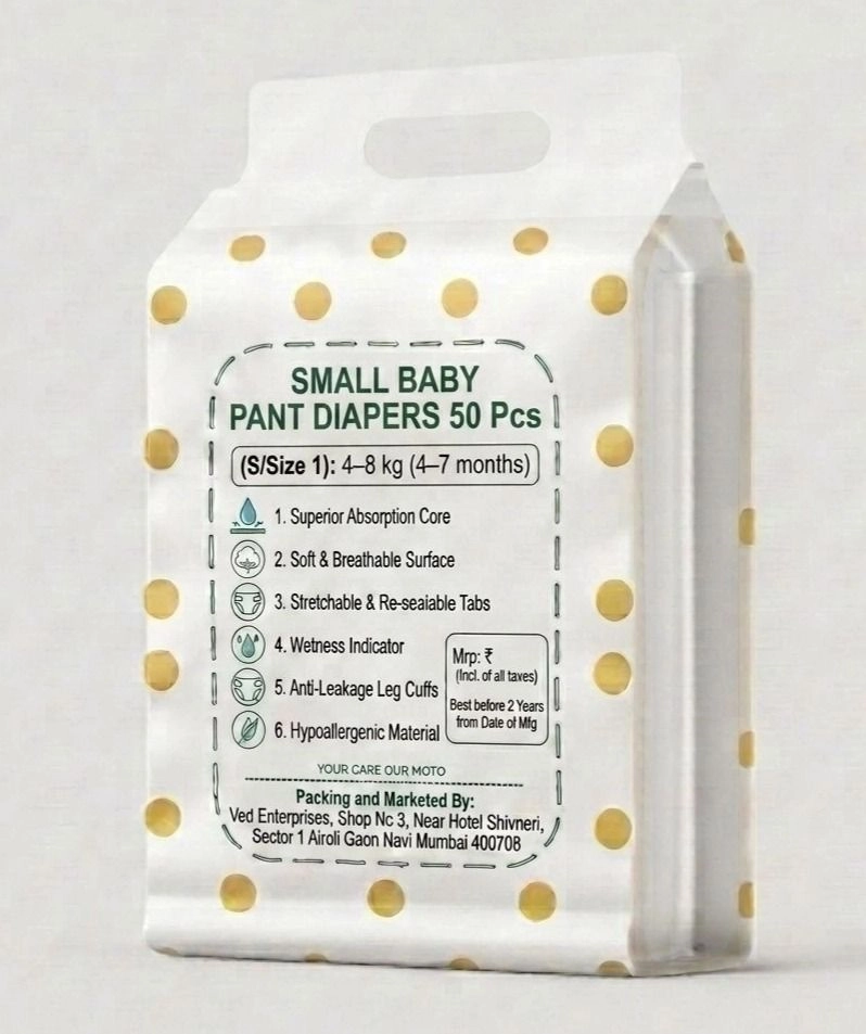 Baby Pant Type Diapers Small (50 Pcs.)