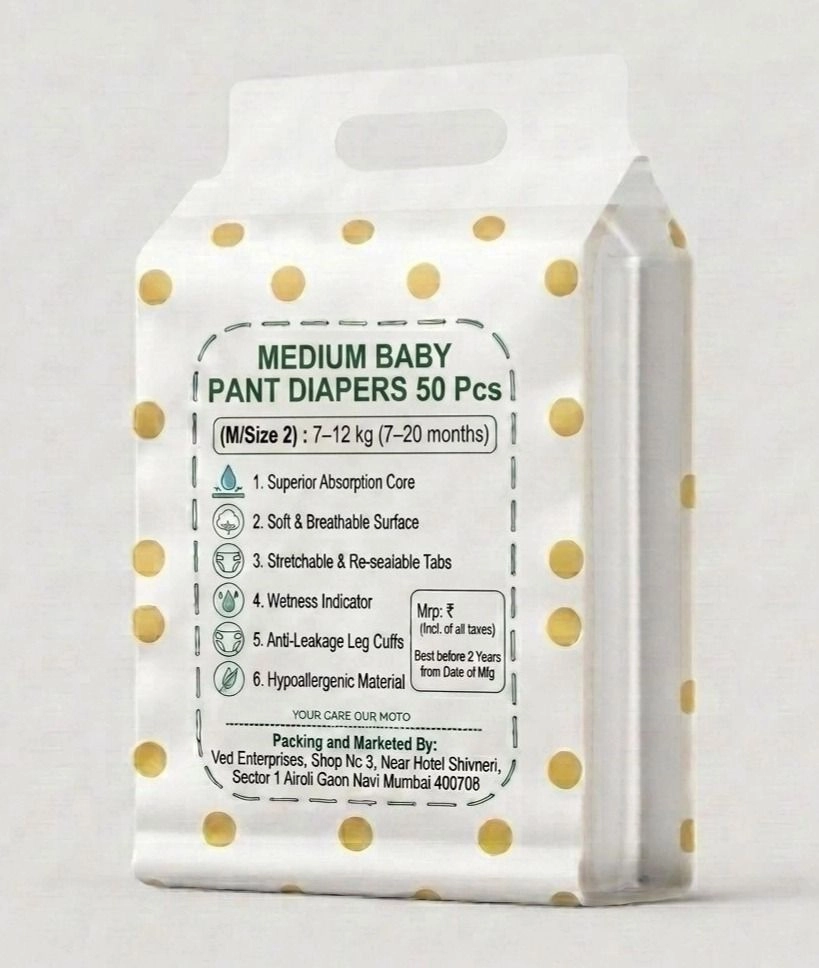 Baby Pant Type Diapers Medium (50 Pcs.)