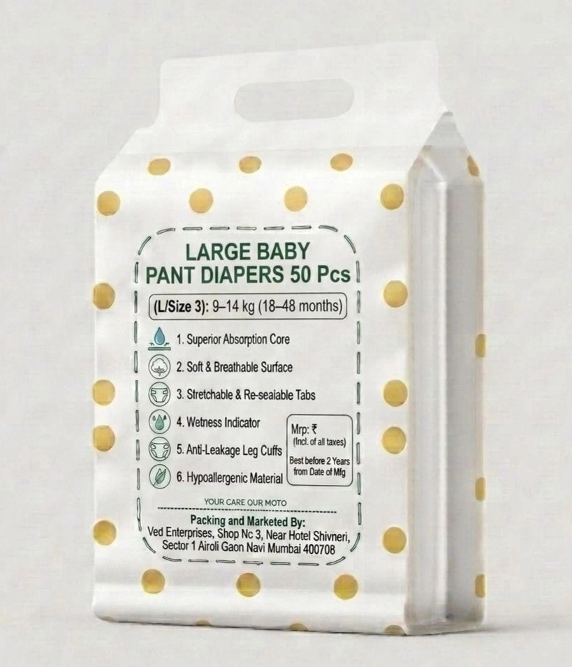 Baby Pant Type Diapers Large (50 Pcs.)