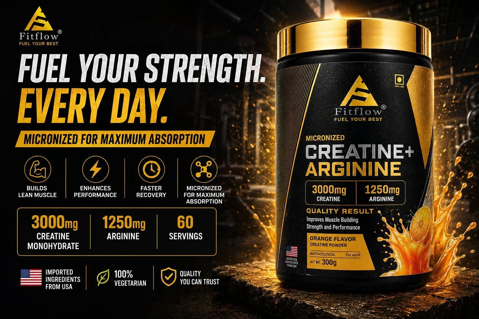 Creatine + Arginine | Fitflow India 1