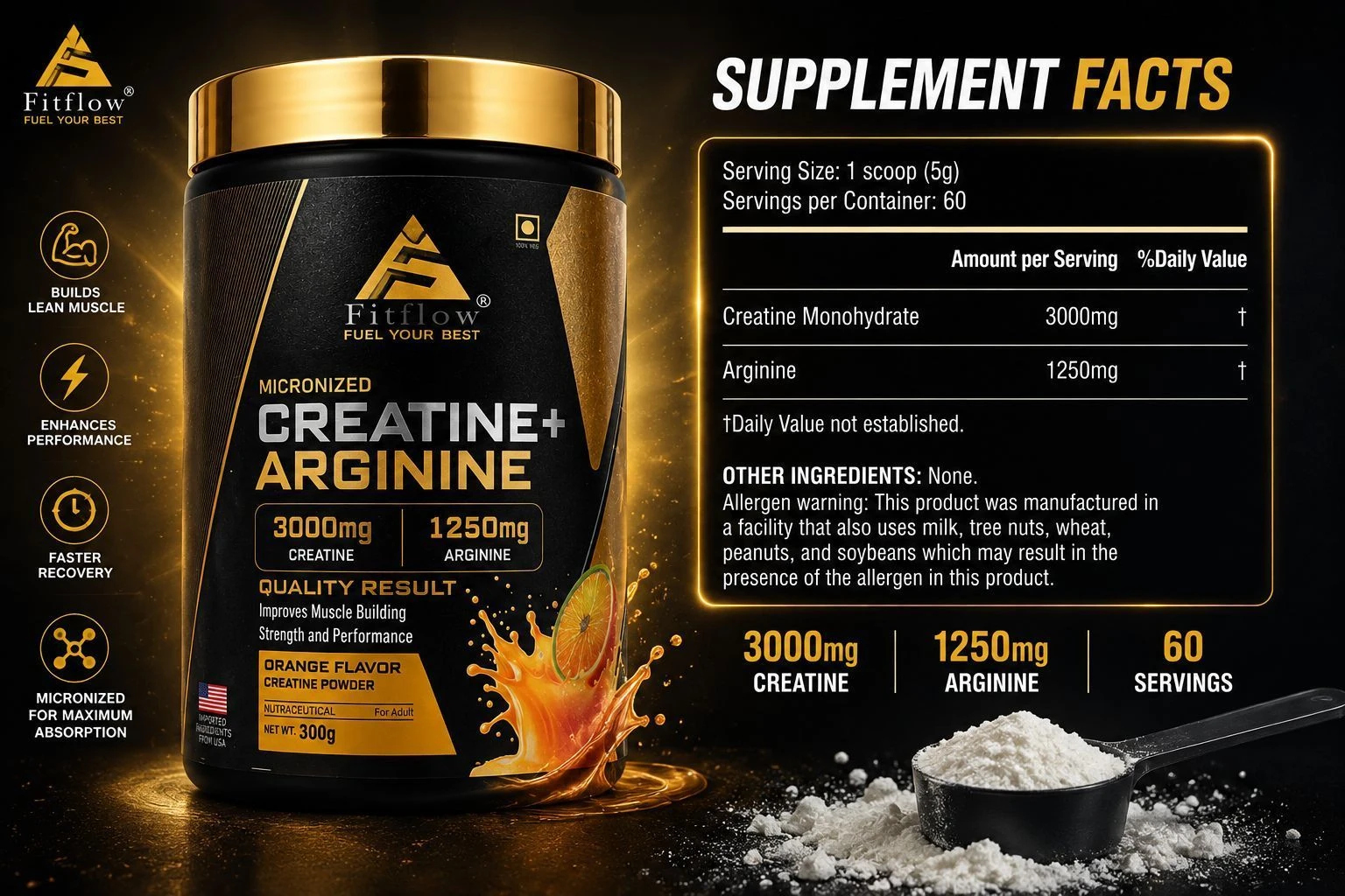 Creatine + Arginine | Fitflow India 2