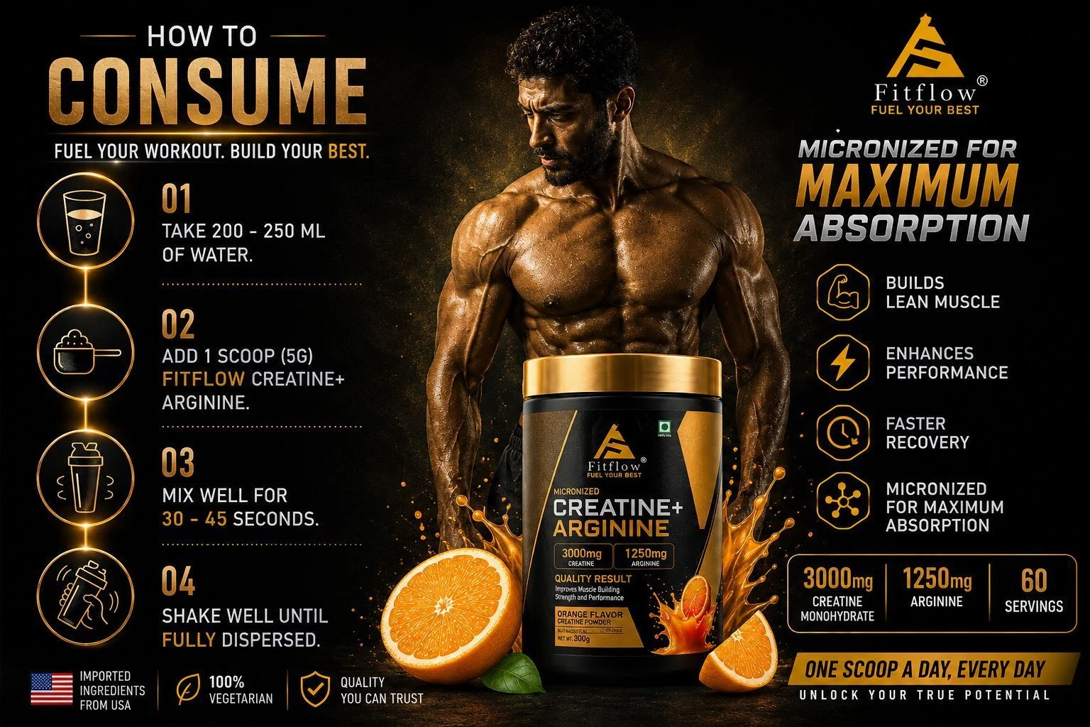 Creatine + Arginine | Fitflow India 3