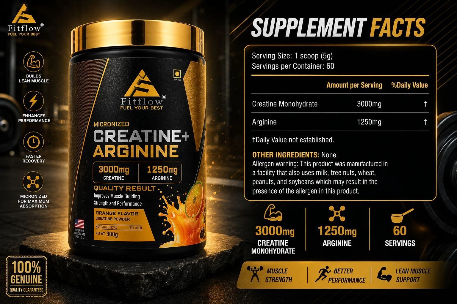 Creatine + Arginine | Fitflow India 4