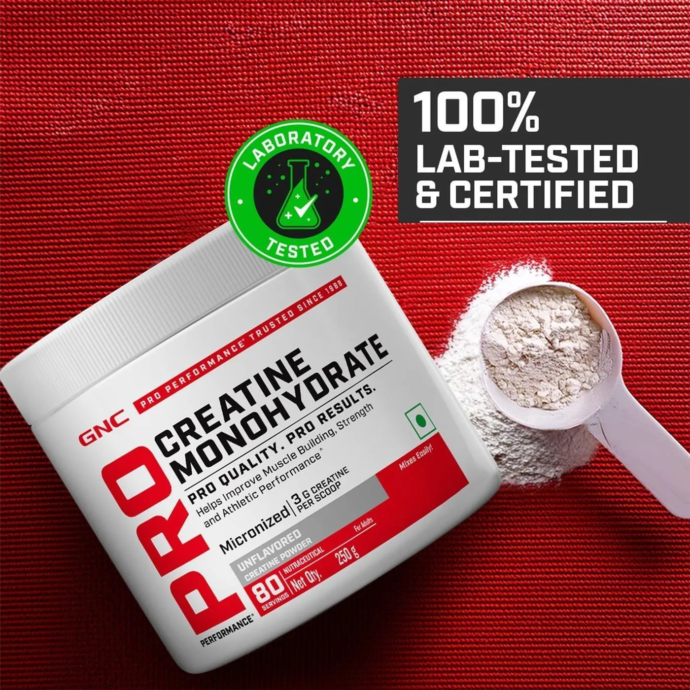 GNC Pro Performance Creatine Monohydrate 250 gm + Free Steel Shaker 5