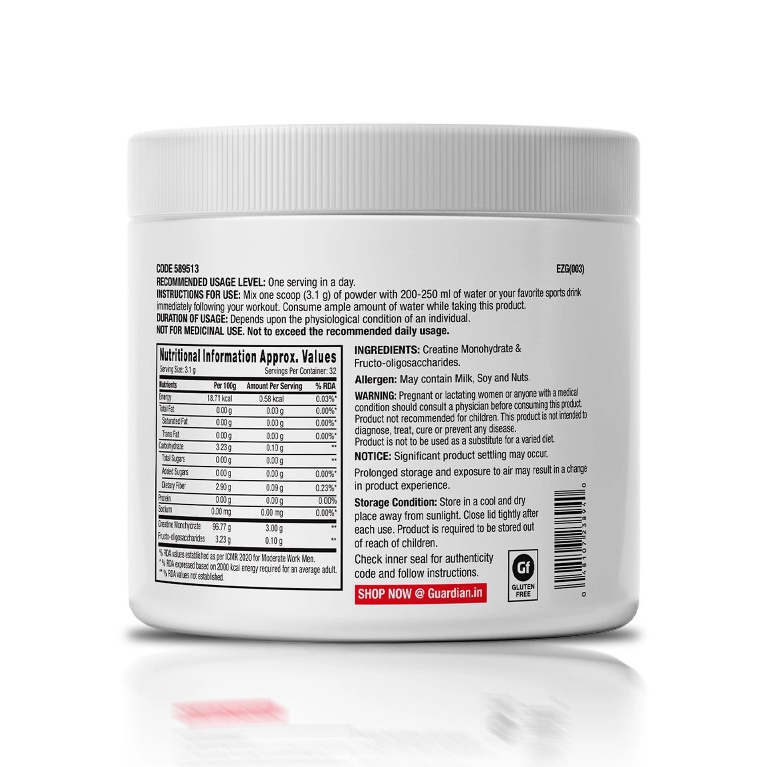 GNC Pro Performance| Creatine Monohydrate ( Unflavoured ) 100 gm with Free Steel Shaker. 9
