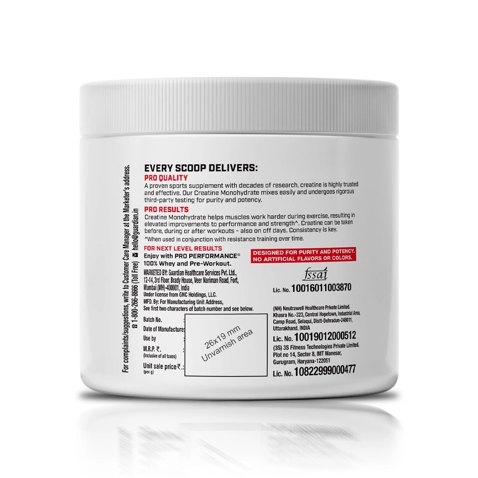 GNC Pro Performance| Creatine Monohydrate ( Unflavoured ) 100 gm with Free Steel Shaker. 10