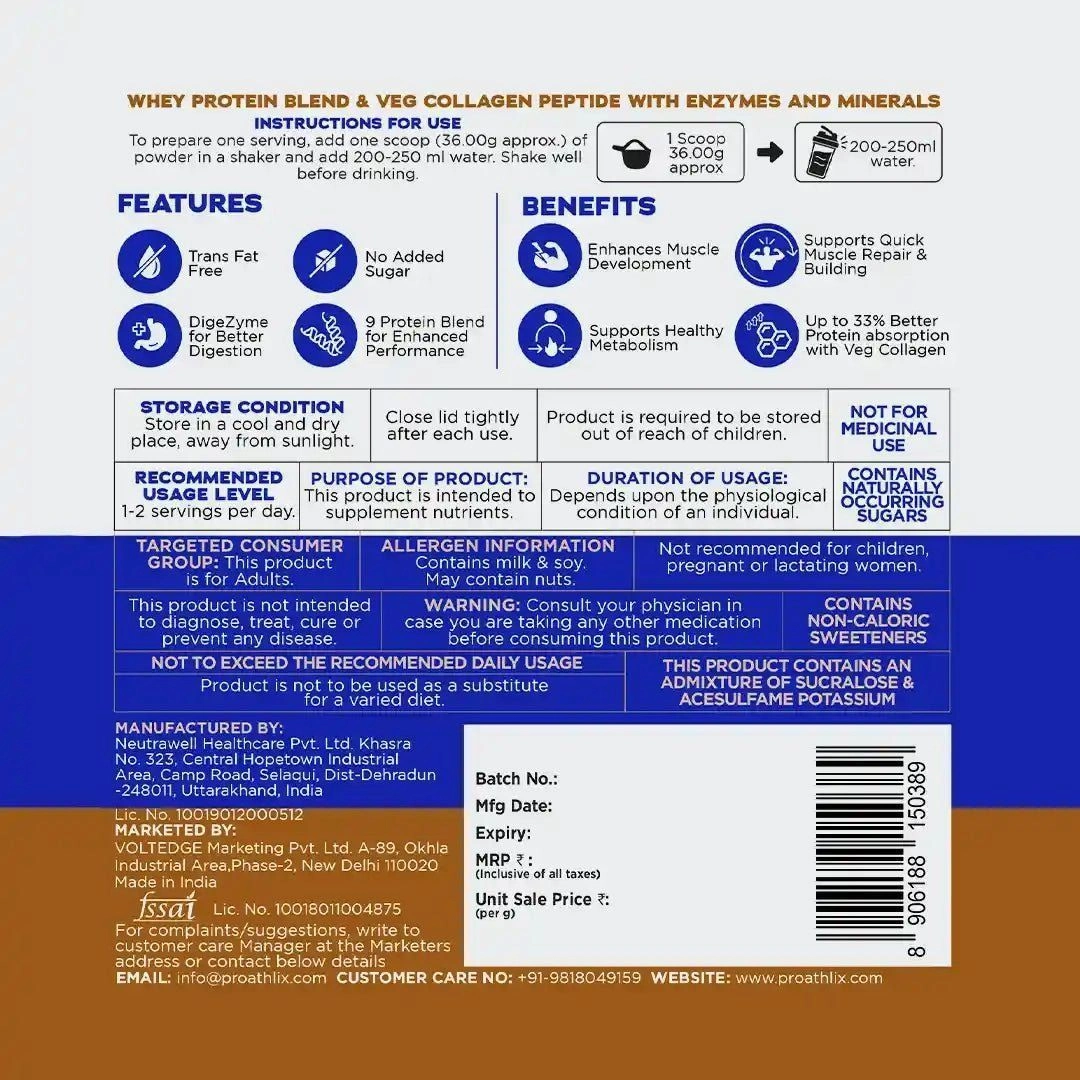 Proathlix Protein Blend & Veg Collagen Peptide (9 Sources of Protein) 7