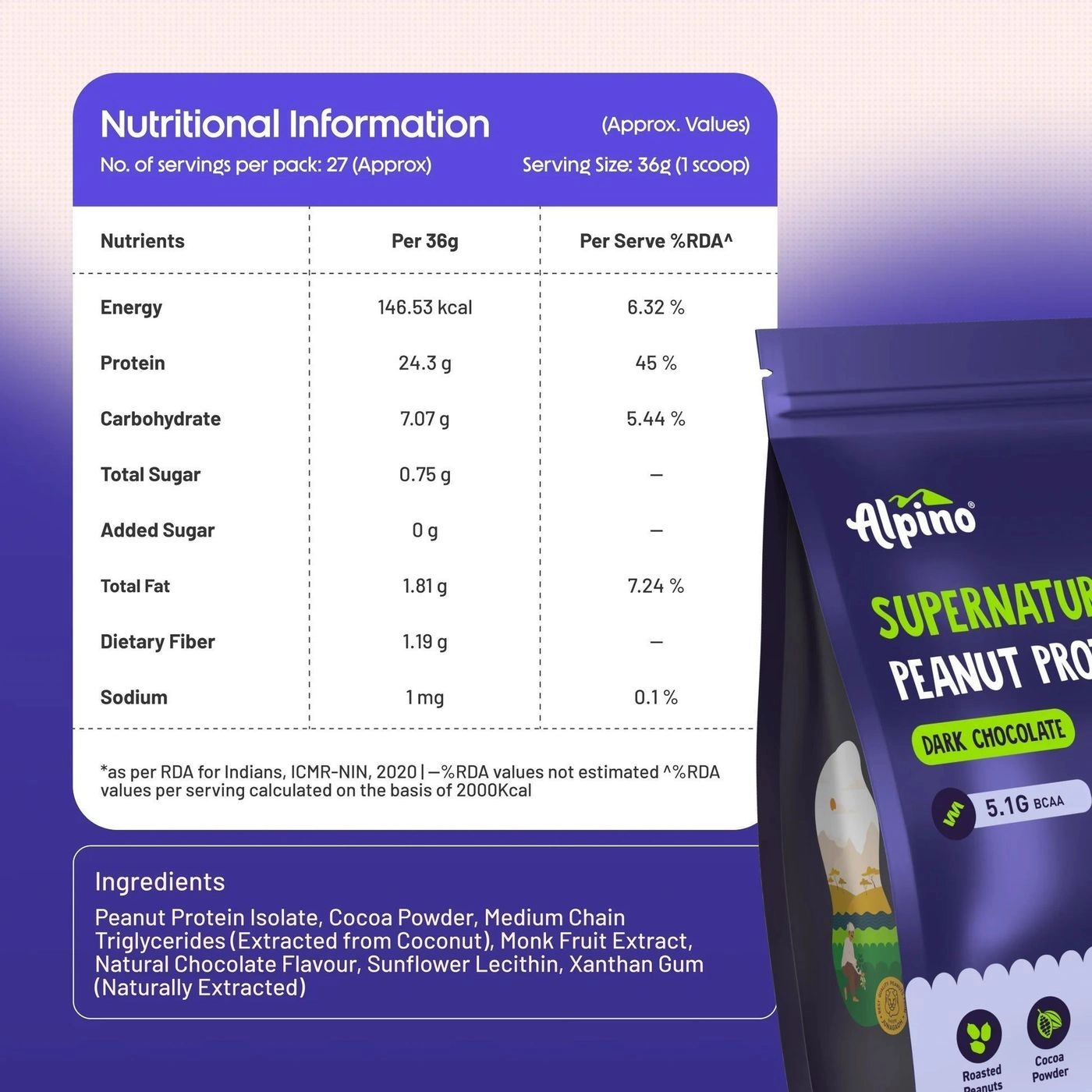 Supernatural Peanut Protein Powder Dark Chocolate 4