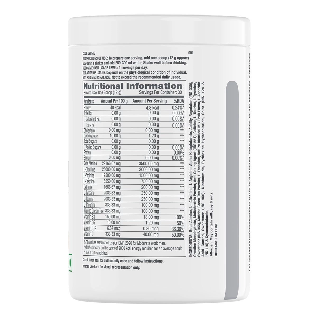 GNC Pro Performance
Pre-Workout 30 Servings 6