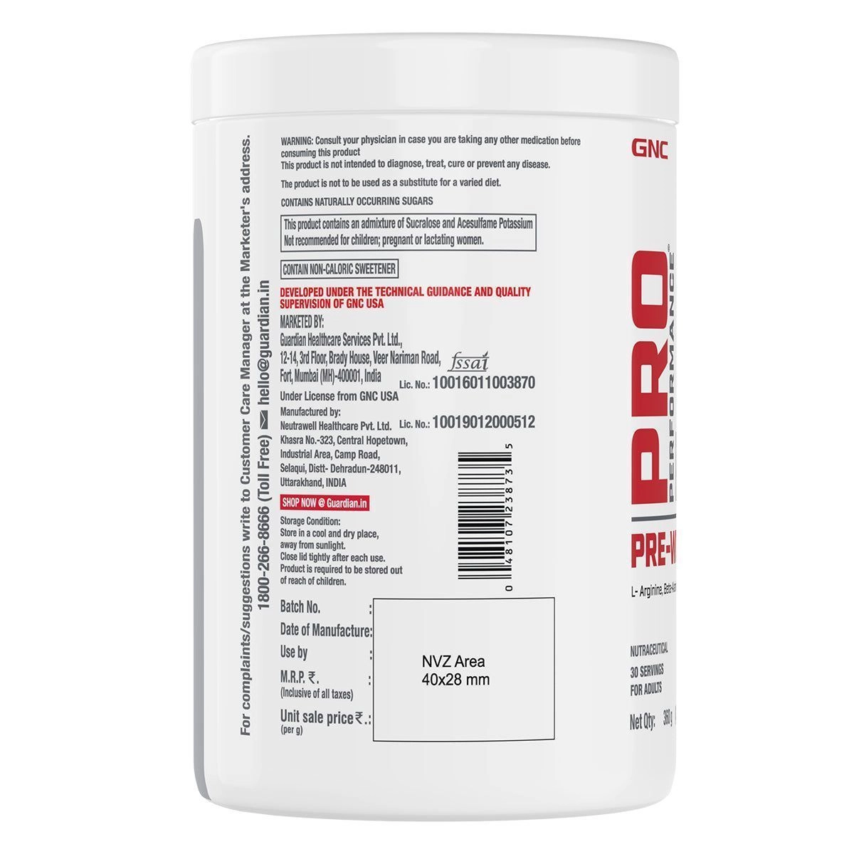 GNC Pro Performance
Pre-Workout 30 Servings 7