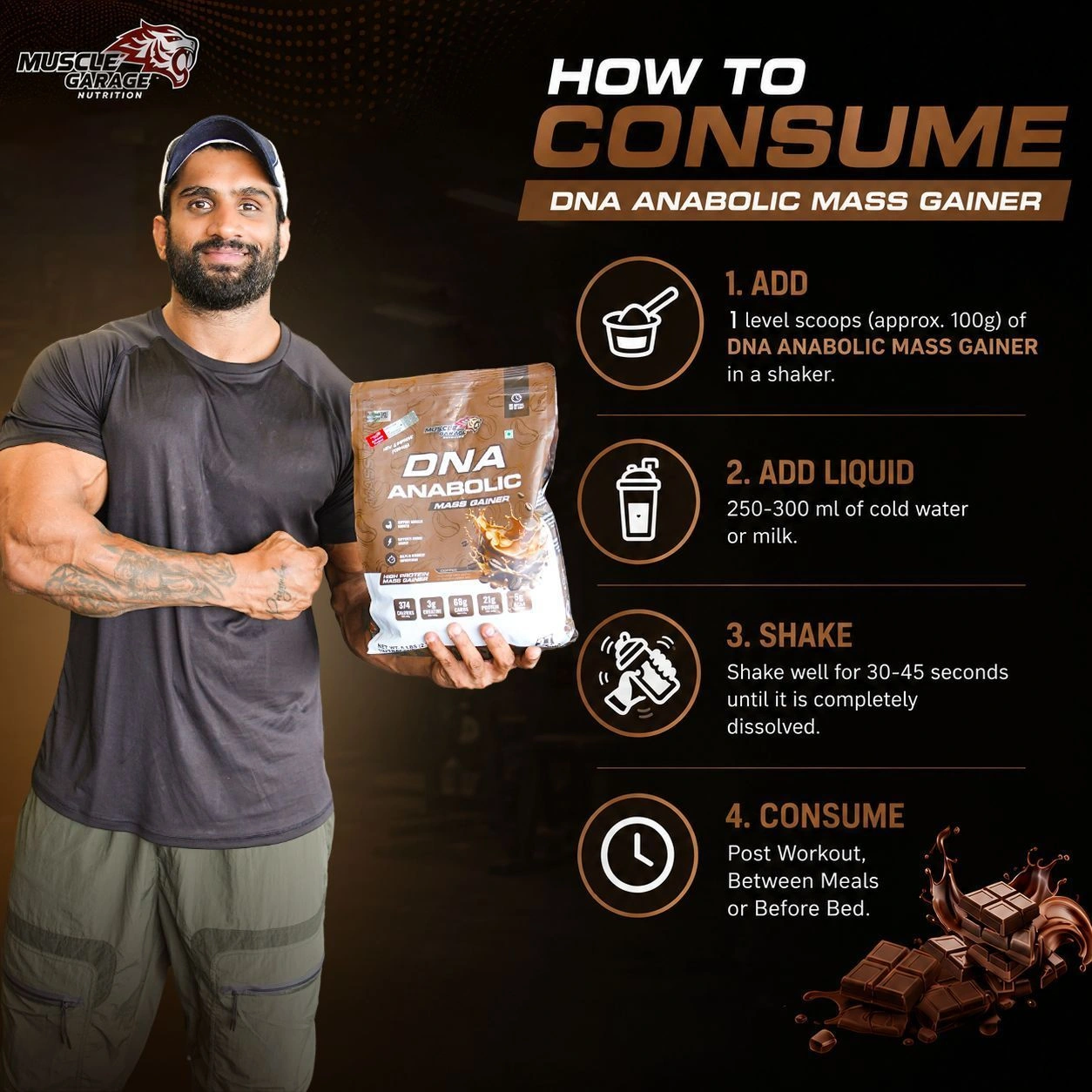 MG DNA Anabolic Mass Gainer | 4.5kg | Free Shaker 7