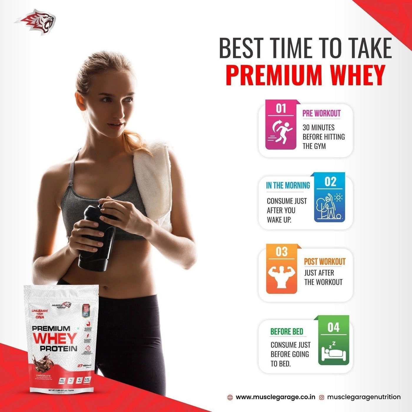 MG Premium Whey Protein 900Gm (2 Lbs) | Free Shaker 7