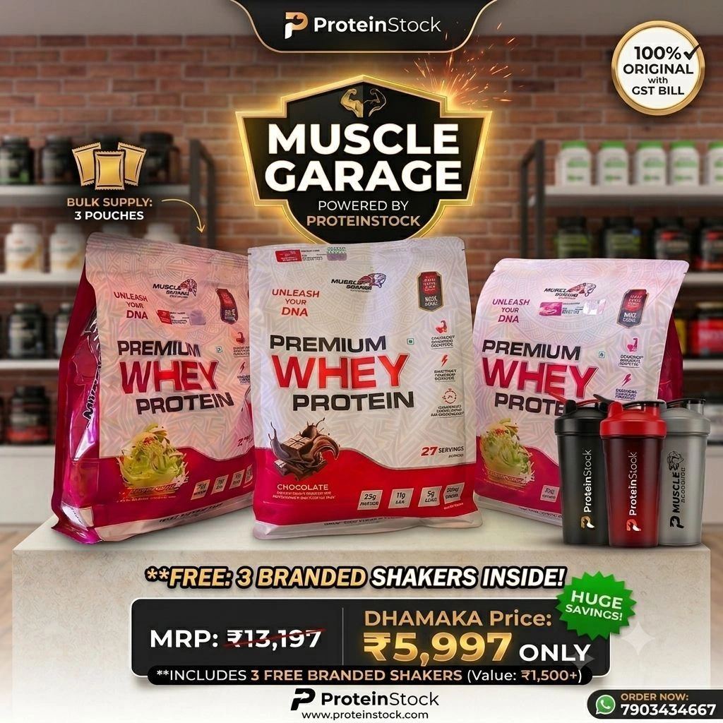 MG Premium Whey Protein 3 KG Combo with 3 Branded Shakers Free. 1